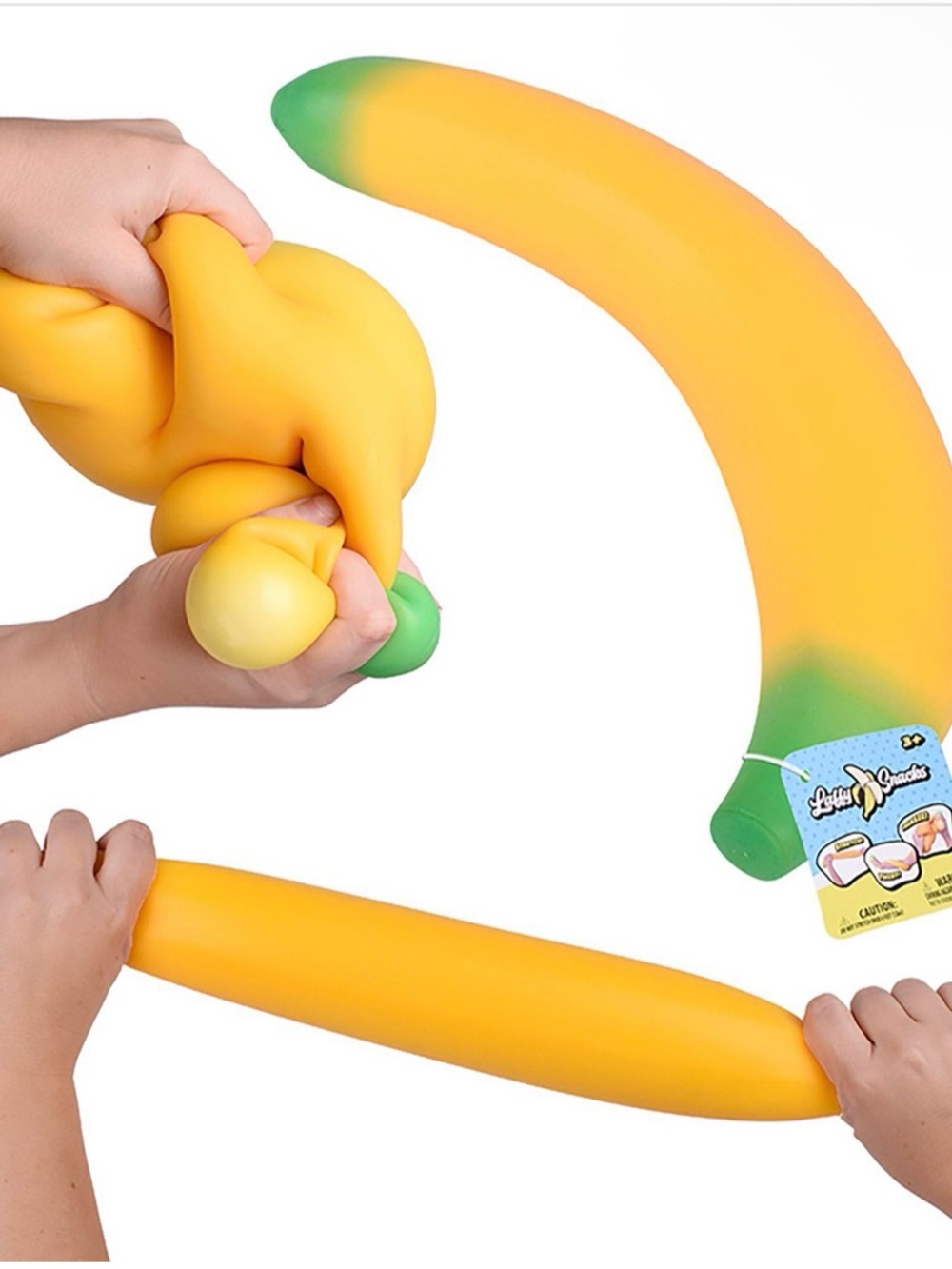 Squishy Banana Stress Toy for Kids - Yellow Green